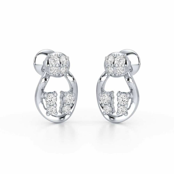 Glittering Gizmos Silver Earrings - White Gold - Image 1