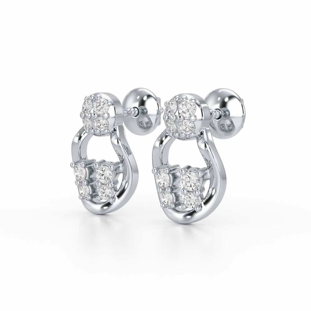 Glittering Gizmos Silver Earrings - White Gold - Image 3