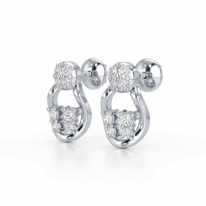 Glittering Gizmos Silver Earrings - White Gold - Image 3