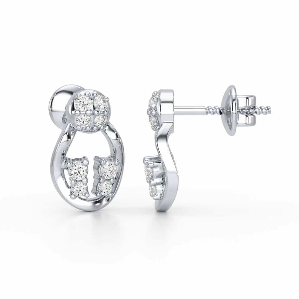 Glittering Gizmos Silver Earrings - White Gold - Image 4