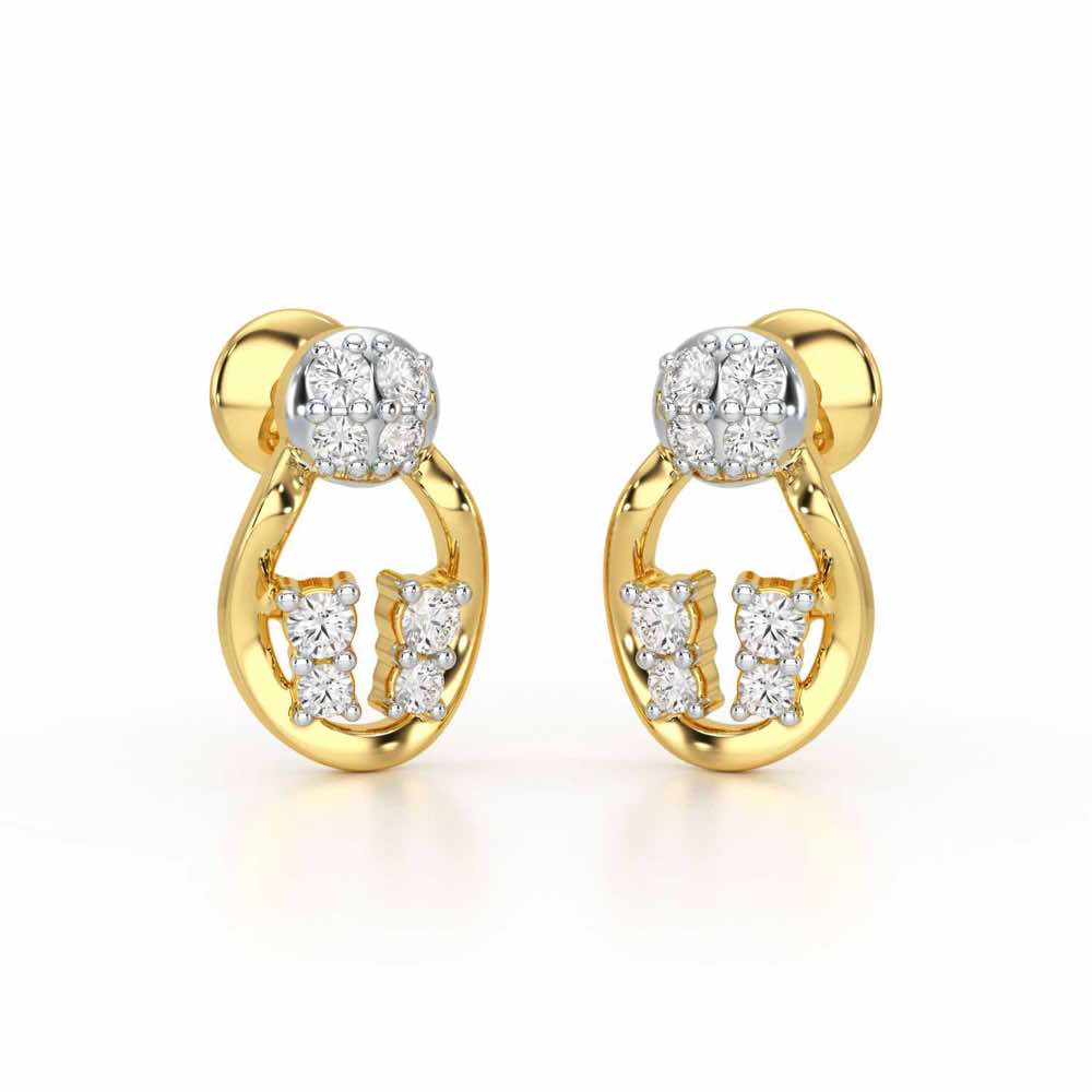 Glittering Gizmos Silver Earrings - Yellow Gold - Image 1