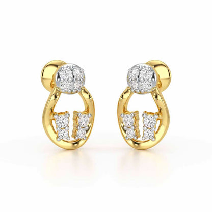 Glittering Gizmos Silver Earrings - Yellow Gold - Image 1