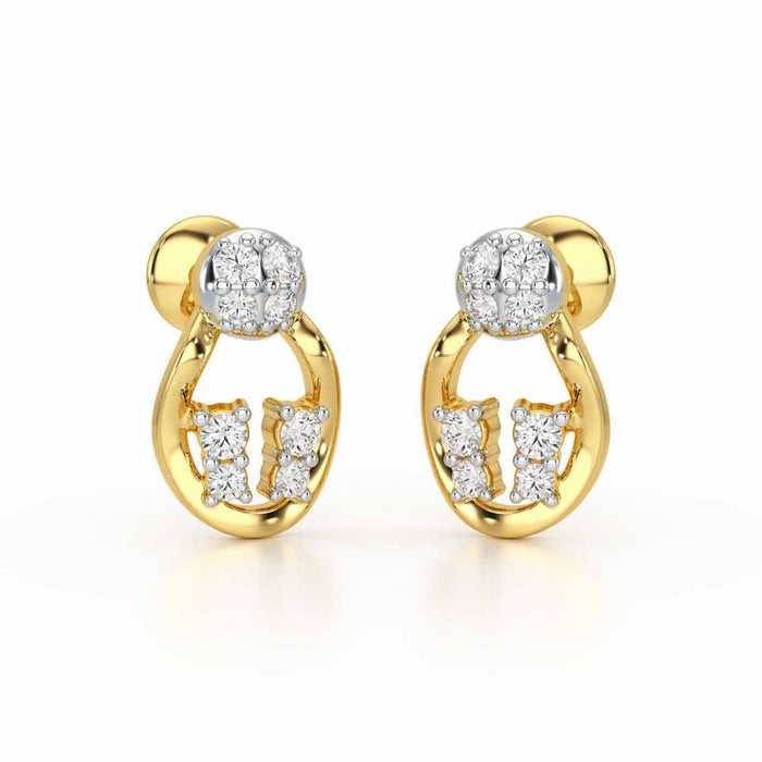 Glittering Gizmos Silver Earrings - Yellow Gold - Image 1