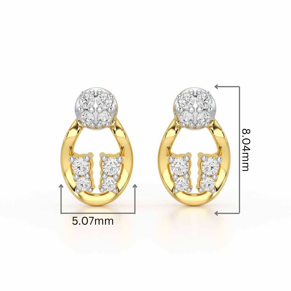 Glittering Gizmos Silver Earrings - Yellow Gold - Image 2