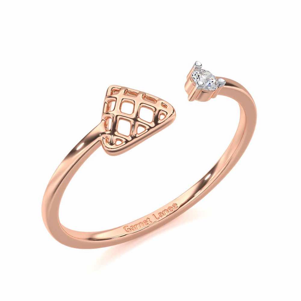 Glittering Grace Silver Ring - Rose Gold - Image 1