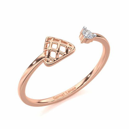 Glittering Grace Silver Ring - Rose Gold - Image 1