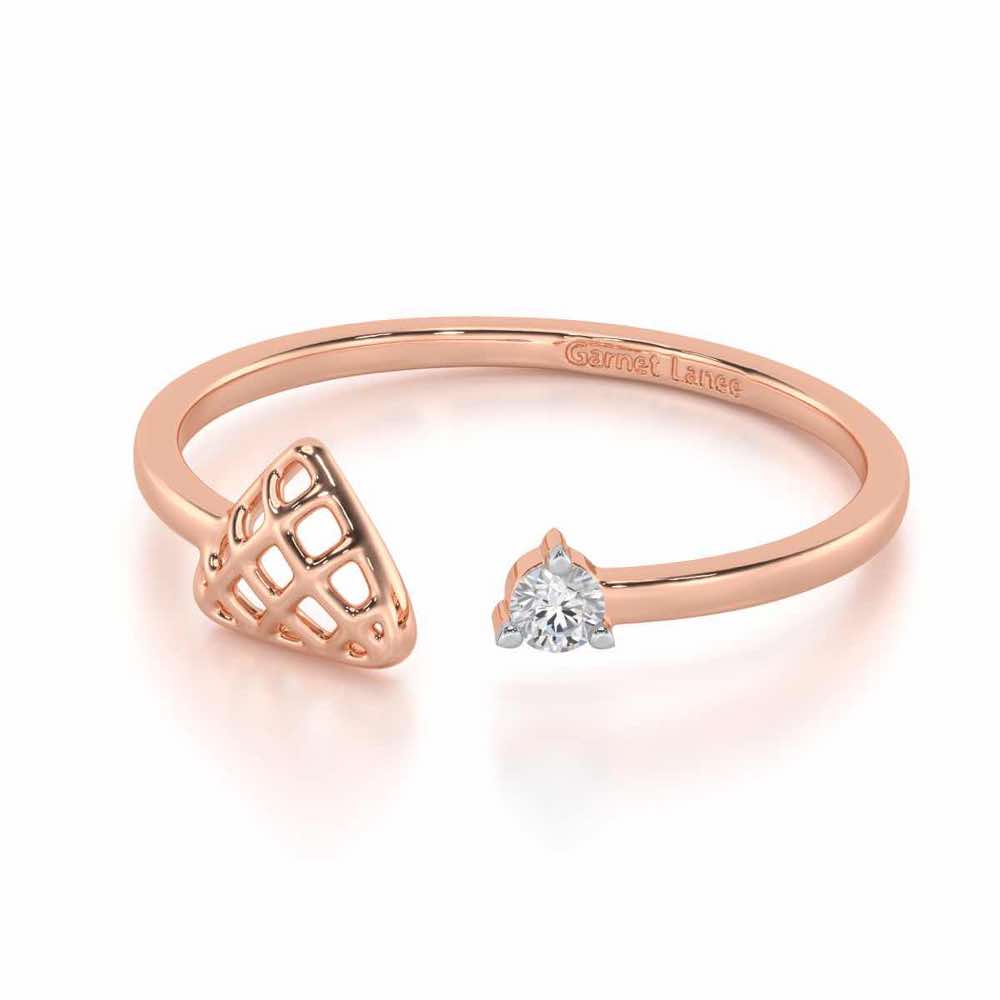 Glittering Grace Silver Ring - Rose Gold - Image 2