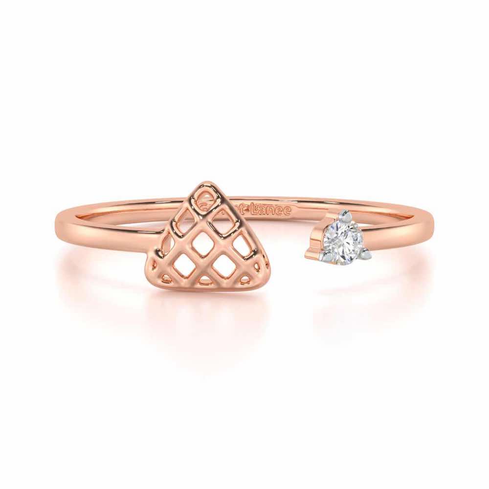 Glittering Grace Silver Ring - Rose Gold - Image 4