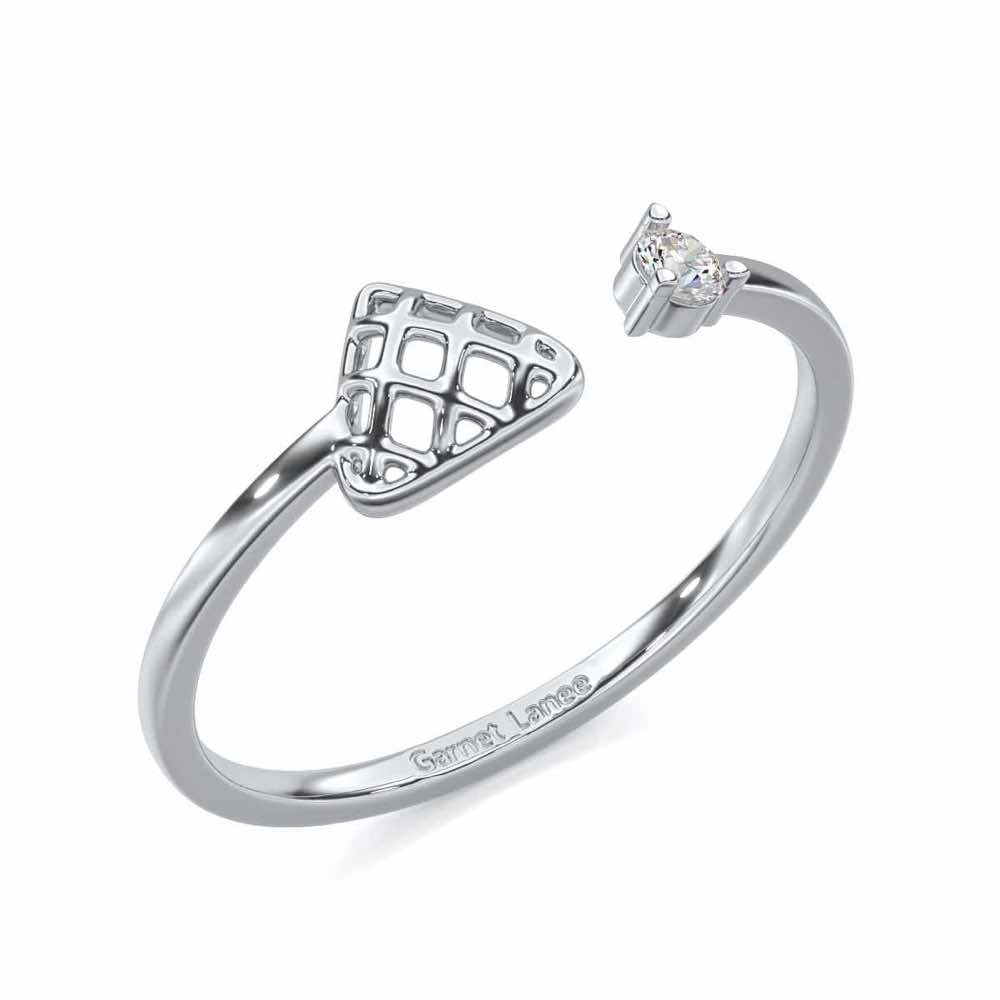 Glittering Grace Silver Ring - White Gold - Image 1