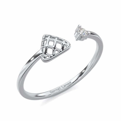 Glittering Grace Silver Ring - White Gold - Image 1