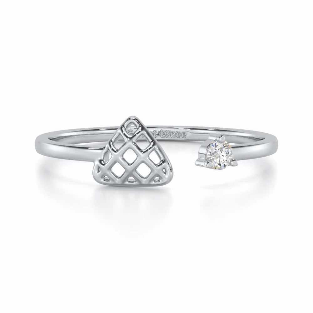 Glittering Grace Silver Ring - White Gold - Image 4
