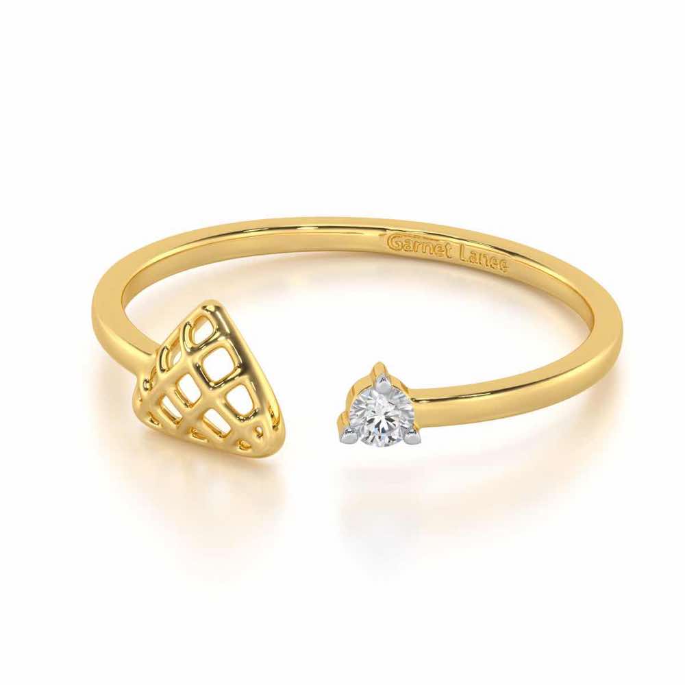 Glittering Grace Silver Ring - Yellow Gold - Image 2
