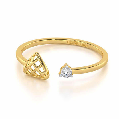 Glittering Grace Silver Ring - Yellow Gold - Image 2