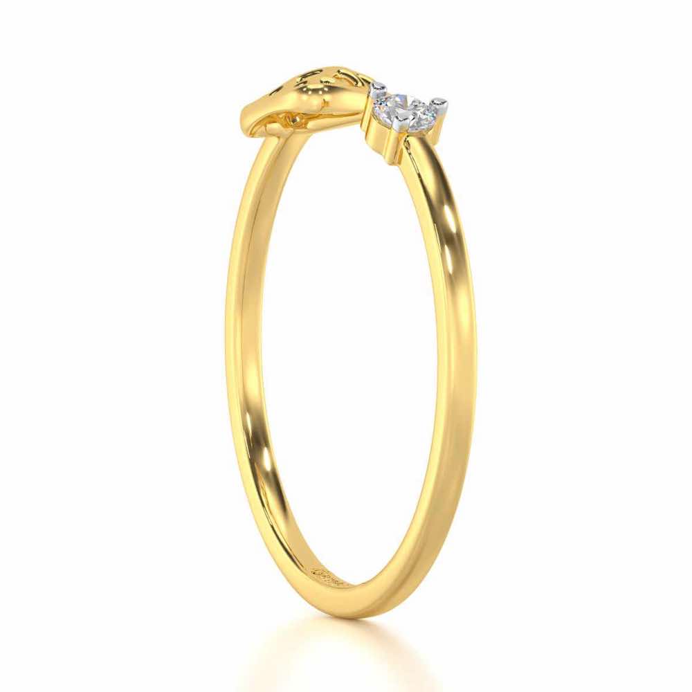 Glittering Grace Silver Ring - Yellow Gold - Image 3