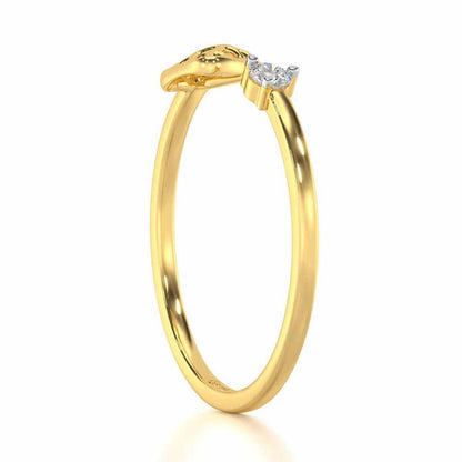 Glittering Grace Silver Ring - Yellow Gold - Image 3