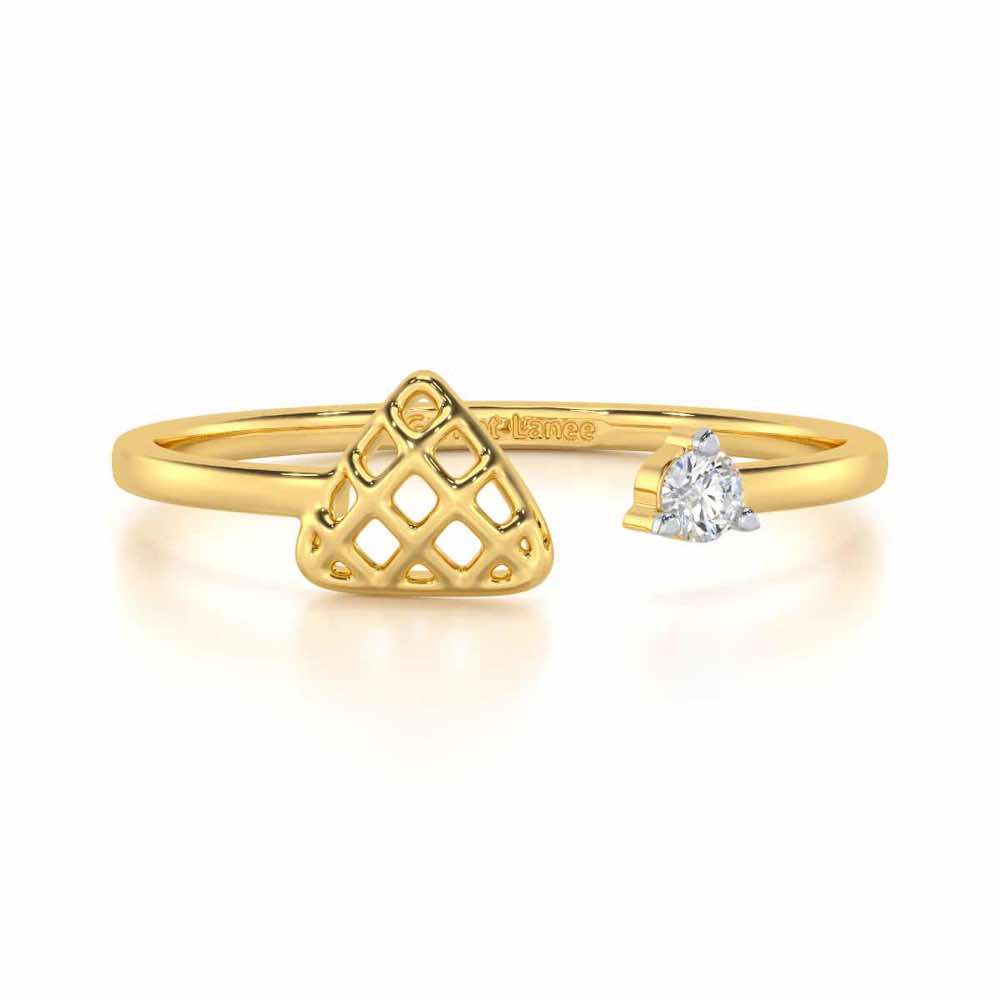 Glittering Grace Silver Ring - Yellow Gold - Image 4