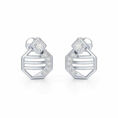 Glittering Sieve Silver Earrings - White Gold - Image 1