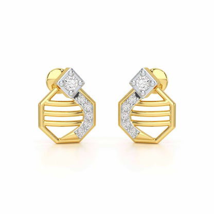 Glittering Sieve Silver Earrings - Yellow Gold - Image 1
