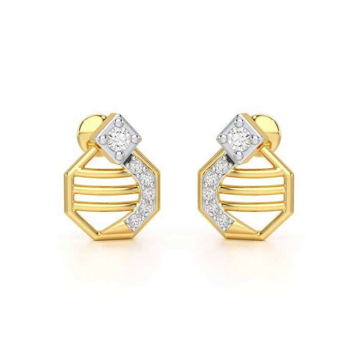 Glittering Sieve Silver Earrings - Yellow Gold - Image 1