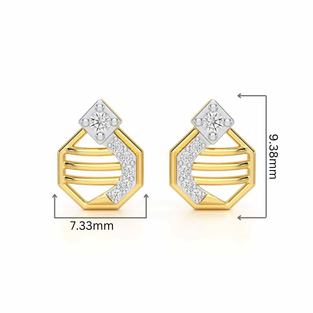 Glittering Sieve Silver Earrings - Yellow Gold - Image 2