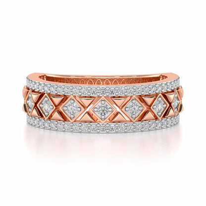 Glitz Bash Silver Band Ring - Rose Gold - Image 4