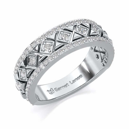 Glitz Bash Silver Band Ring - White Gold - Image 1
