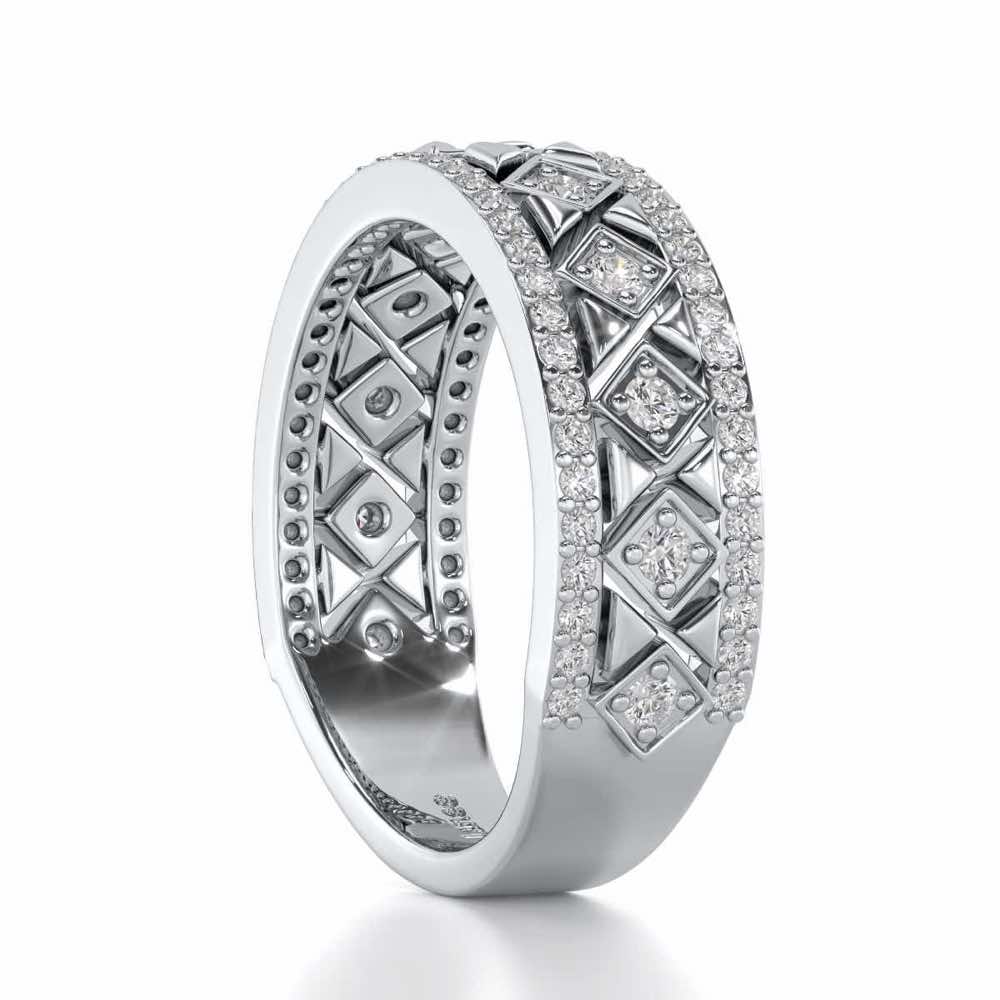 Glitz Bash Silver Band Ring - White Gold - Image 3