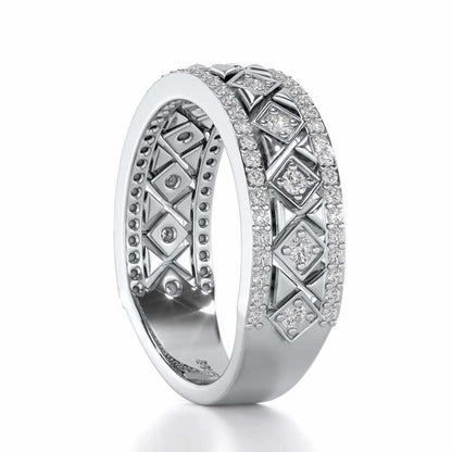 Glitz Bash Silver Band Ring - White Gold - Image 3