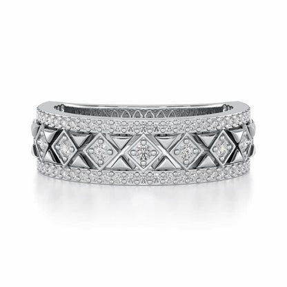 Glitz Bash Silver Band Ring - White Gold - Image 4