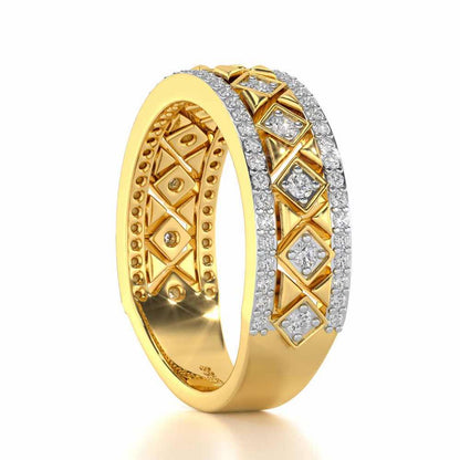 Glitz Bash Silver Band Ring - Yellow Gold - Image 3