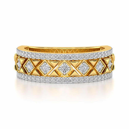 Glitz Bash Silver Band Ring - Yellow Gold - Image 4