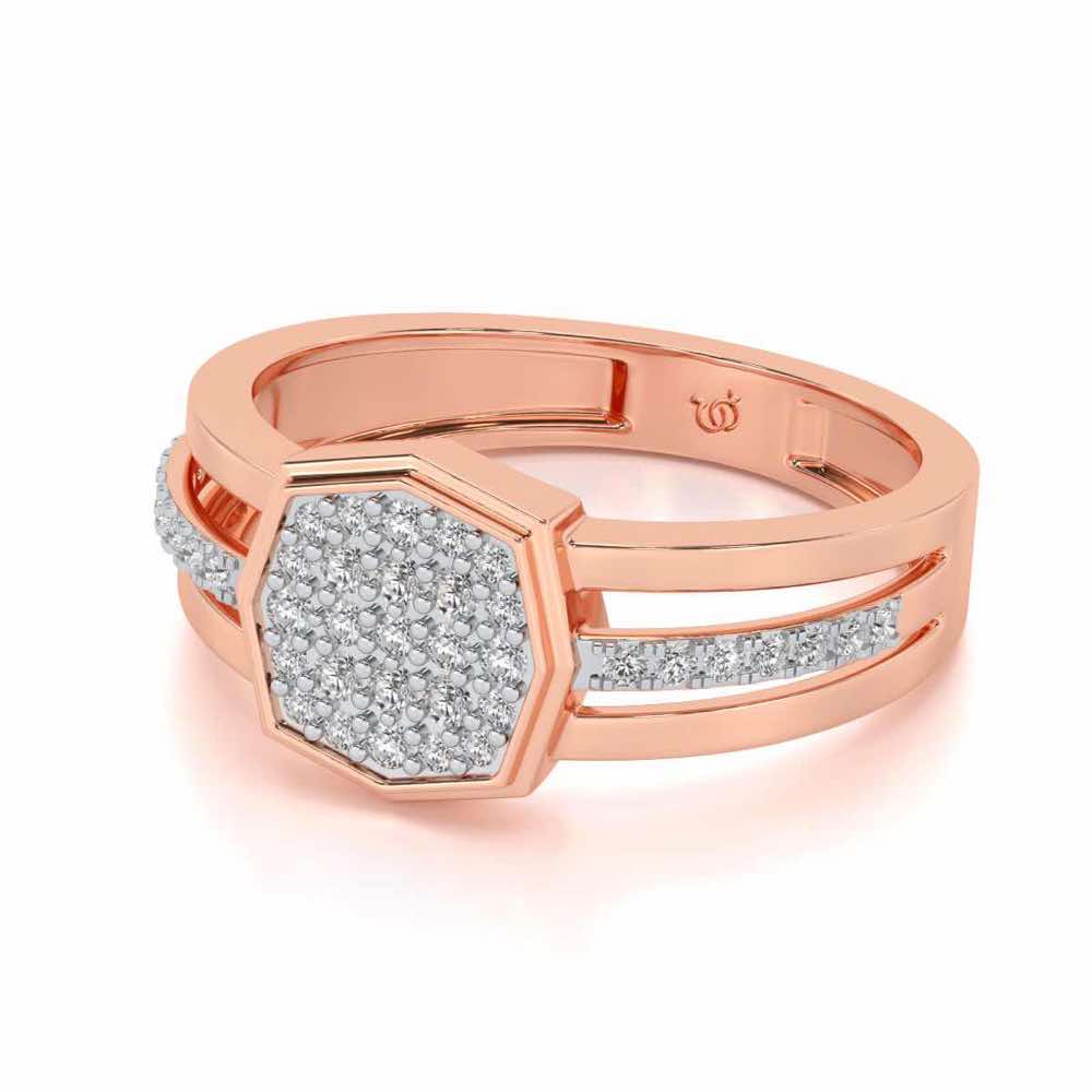 Gloaming Silver Ring For Men - Rose Gold - Image 2
