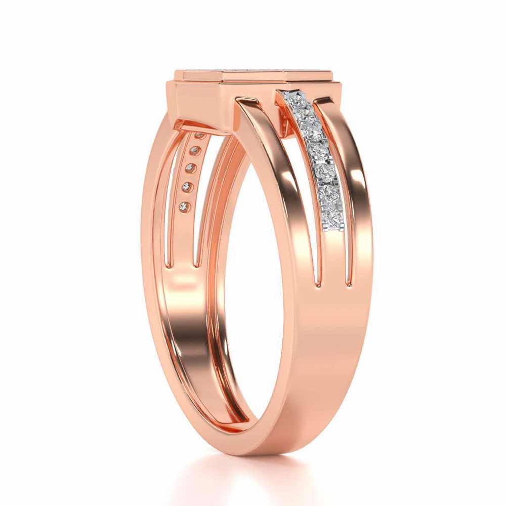 Gloaming Silver Ring For Men - Rose Gold - Image 3