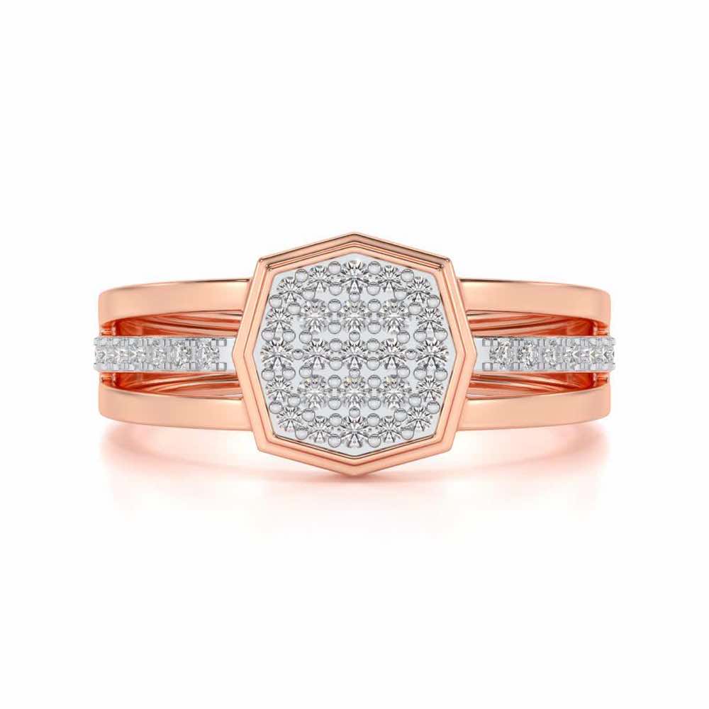 Gloaming Silver Ring For Men - Rose Gold - Image 4