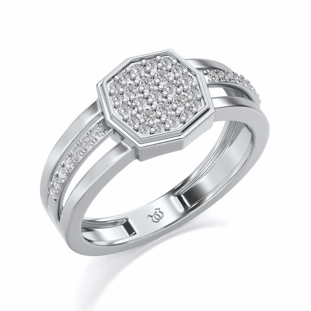 Gloaming Silver Ring For Men - White Gold - Image 1