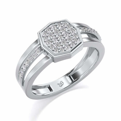 Gloaming Silver Ring For Men - White Gold - Image 1