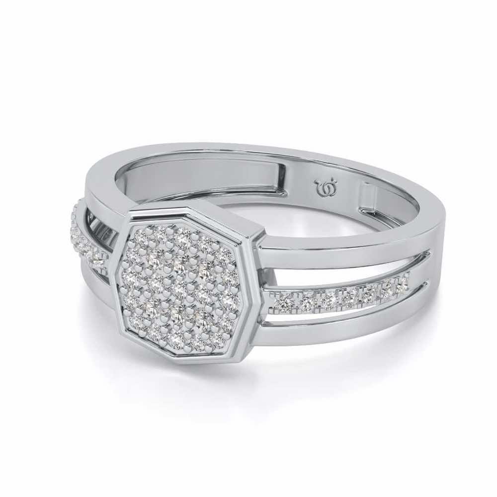 Gloaming Silver Ring For Men - White Gold - Image 2