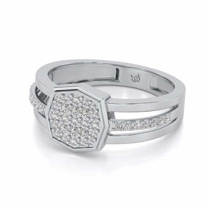 Gloaming Silver Ring For Men - White Gold - Image 2