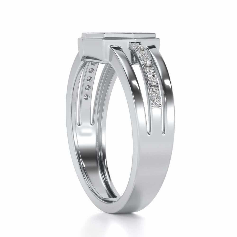 Gloaming Silver Ring For Men - White Gold - Image 3