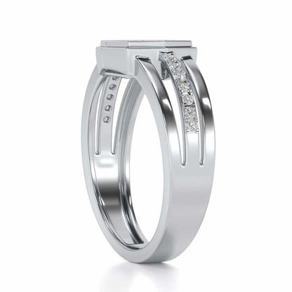 Gloaming Silver Ring For Men - White Gold - Image 3