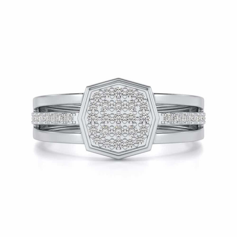 Gloaming Silver Ring For Men - White Gold - Image 4