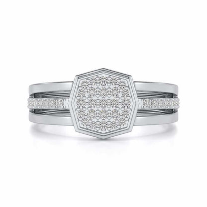 Gloaming Silver Ring For Men - White Gold - Image 4