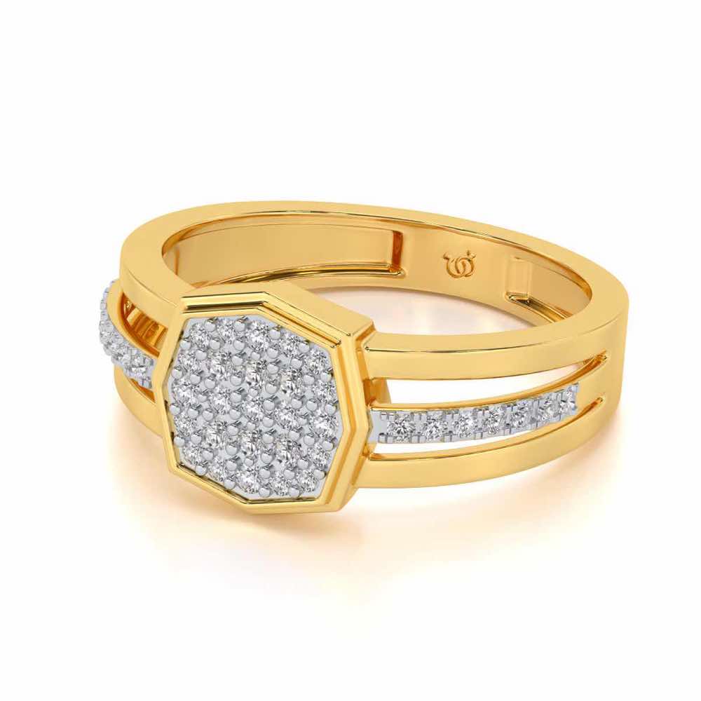 Gloaming Silver Ring For Men - Yellow Gold - Image 2