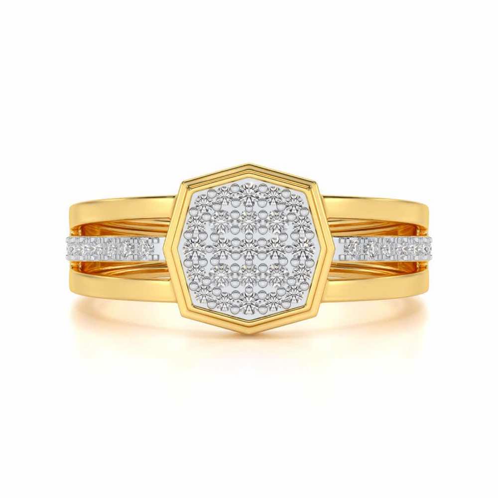 Gloaming Silver Ring For Men - Yellow Gold - Image 4