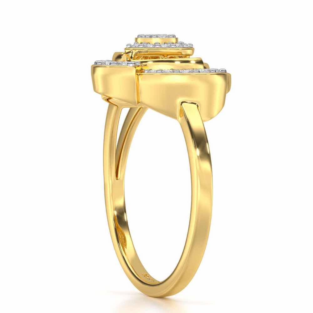 Glorious Cluster Silver Ring - Yellow Gold - Image 3