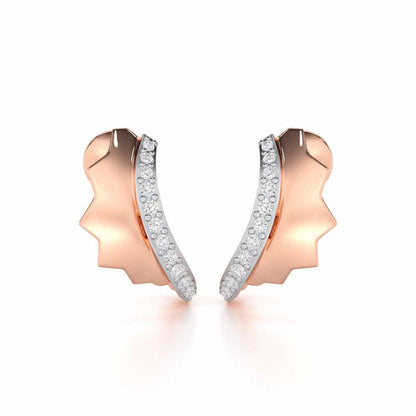 Glorious Glamour Silver Stud Earrings - Rose Gold - Image 1