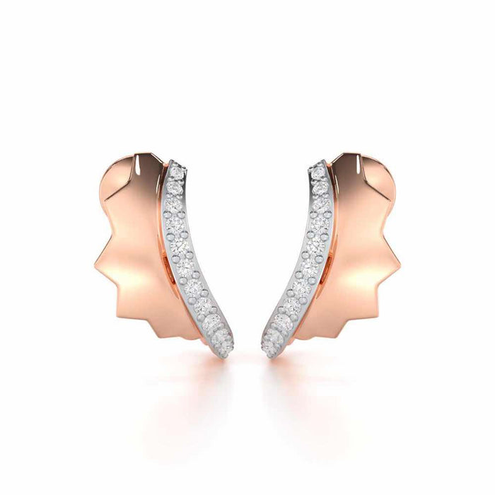 Glorious Glamour Silver Stud Earrings - Rose Gold - Image 1