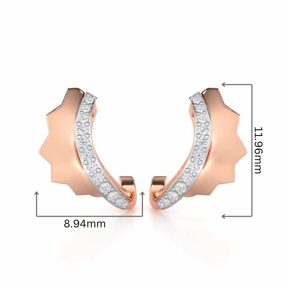 Glorious Glamour Silver Stud Earrings - Rose Gold - Image 2