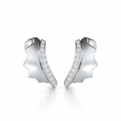 Glorious Glamour Silver Stud Earrings - White Gold - Image 1