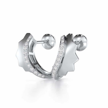Glorious Glamour Silver Stud Earrings - White Gold - Image 3